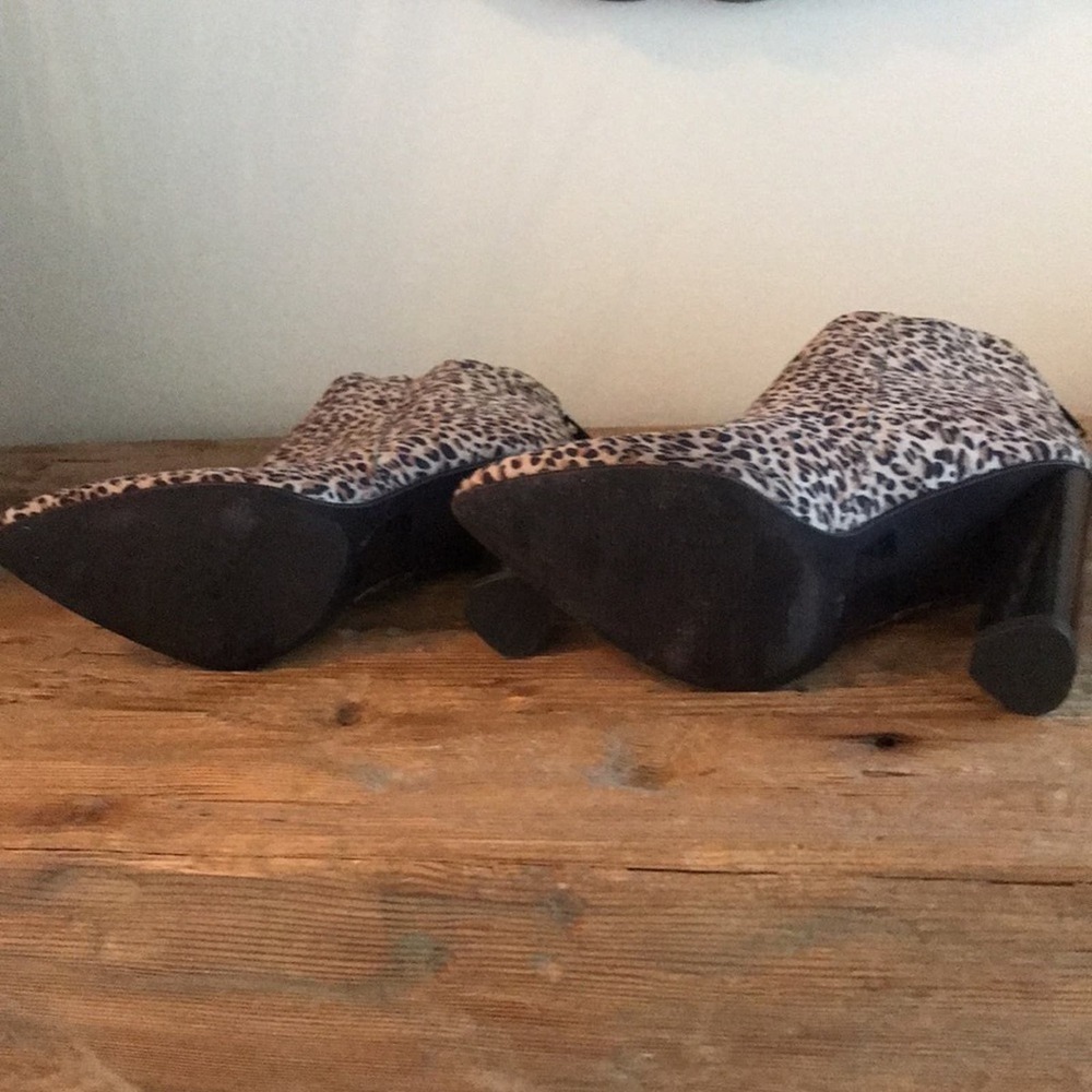 Qupid Leopard Print Chunky Block High Heeled Ankl… - image 6